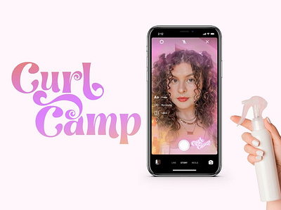 Curl Camp Advertisement ad brand design gradient logo instagram logo design pink social