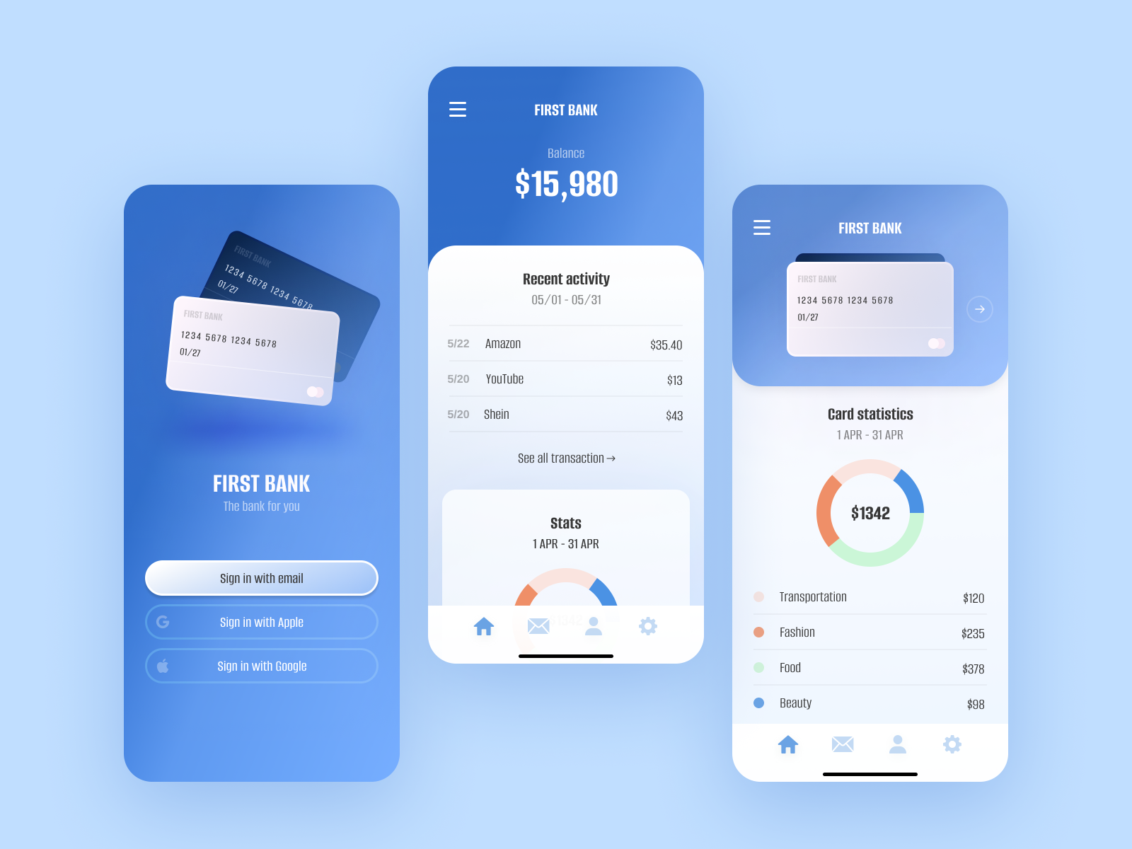 Bank Mobile Design by Lisa on Dribbble