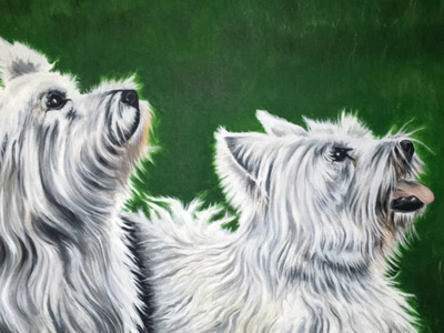 Westies illustration painting watercolour