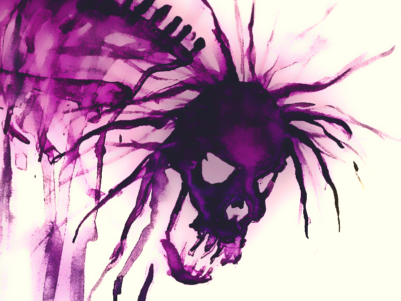 Purple man illustration painting watercolour