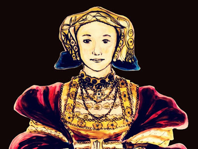 Anne of Cleves fine liner illustration marker pen