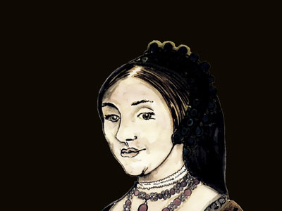 Catherine Howard fine liner illustration marker pen