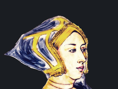 Anne Boleyn fine liner illustration marker pen