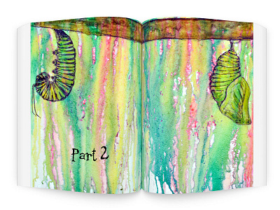 Part 2 Page Spread Illustration book illustration caterpillar double page spread graphic design layout typography