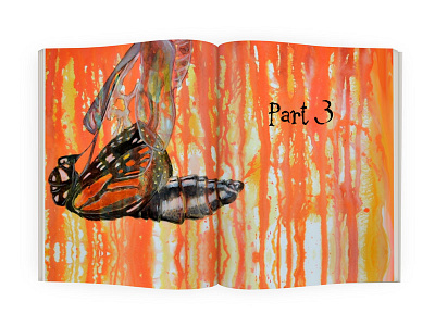 Part 3 Page Spread Illustration book illustration butterfly double page spread graphic design layout typography