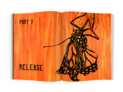 Release - Double Page Spread book illustration butterfly double page spread graphic design layout typography