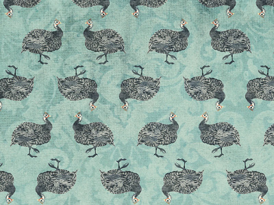 Guinea Fowl Wrapping Paper/fabric swatch