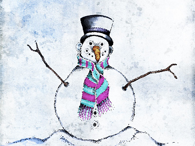 Snowman Says Hi! christmas icy snow. winter snowman winter wonderland xmas