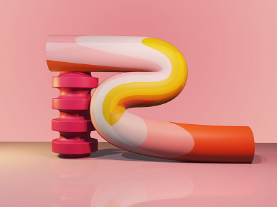 'R' for 36 days of type 3d graphic design illustration typography
