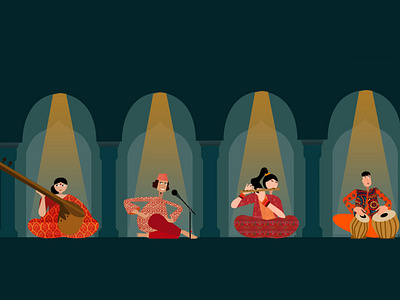Illustration - Indian classical music graphic design illustration