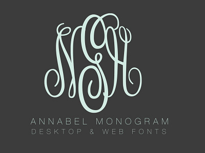 Annabel Script Monogram Desktop and Web Font OTF TTF