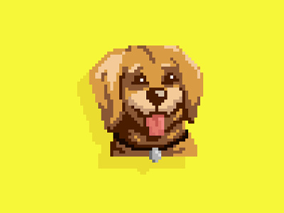 Pixel pup collar dog illustration pixel art pixelart pup vector