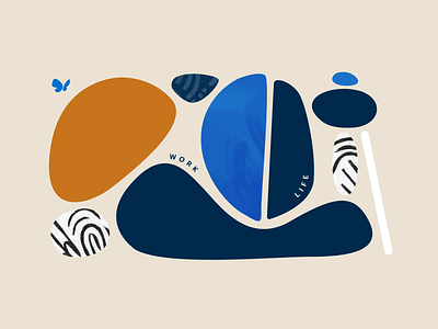 Work/Life Balance abstract balance flat illustration illustrator pebbles simplepractice texture work life balance