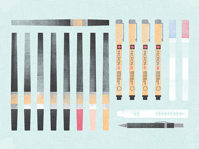 Every Little Everything - Art Pens brush pens every little everything illustration micron pens texture vector