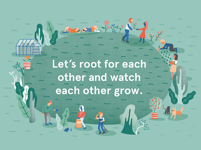 Let's Root for Each Other apercu flowers garden illustration root simplepractice texture trees