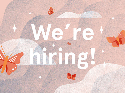 SimplePractice is looking for a web designer butterflies butterfly clouds hiring illustration jobs simplepractice soft texture web designer