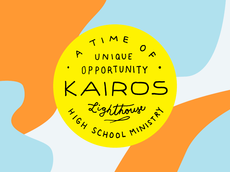 Kairos Logo color hand drawn high school ministry kairos lighthouse logo ministry pattern