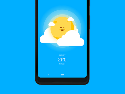 Wakey's Weather Forecast - Cloudy alarm clock android cloudy cute forecast vector wakey weather