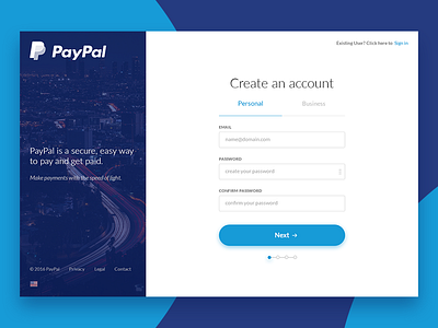 PayPal, Sign up Redesign - Daily UI #001 dailyui form login password paypal redesign sign up ui design uidaily username ux design