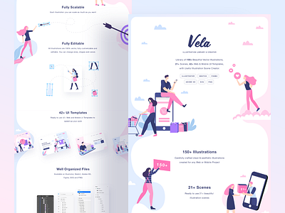 Vela Illustration Library adobexd creator figma illustration illustrations illustrator library mobile presentation resource scene creator scenes sketch svg ui kit ui template vector vector art vector illustration web