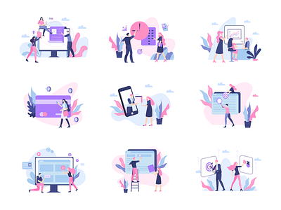 Vela Illustration Library III adobexd business ecommerce figma generator illustration illustration design illustrations illustrator library mobile people illustration profile sketch svg system ui kit ui8 vector web