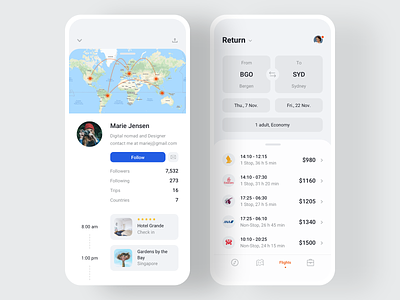 🎒Nomad iOS UI Kit with Design System III app countries design system digital nomad figma flights ios iphone map mobile nomad profile sketch system design templates travel traveling trips ui kit ui8