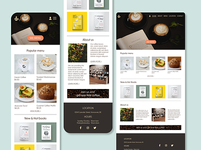 Web design cafe design homepage responsive ui webpage