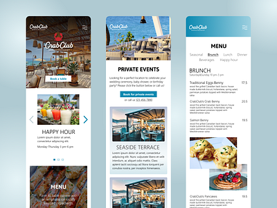 Restaurant's website for mobile design logo restaurant ui uidesign webpage website