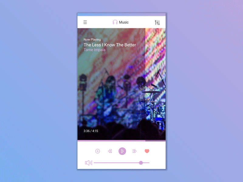 Music Player UI. app clean design gradien icon iphone mobile music music player player ui ux