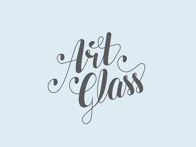 Art Glass. brand branding elegant fancy lettering logo organic script type typography wine glass