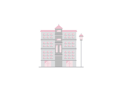 Cute Architecture. architecture building flat icon illustration light office vintage