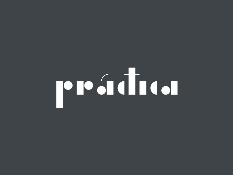Práctica letters bauhaus geometric logotype brand logo architecture