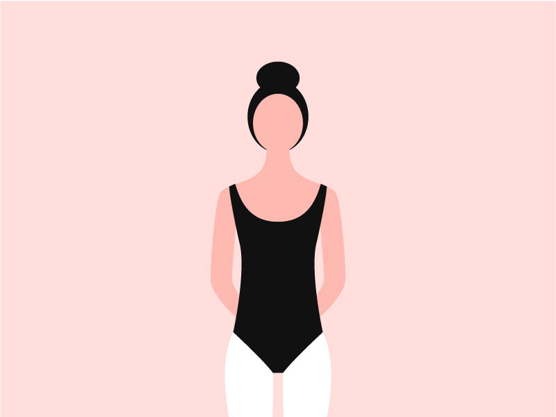 Ballerina dance dancer pink girl ballerina ballet vector flat plain illustration