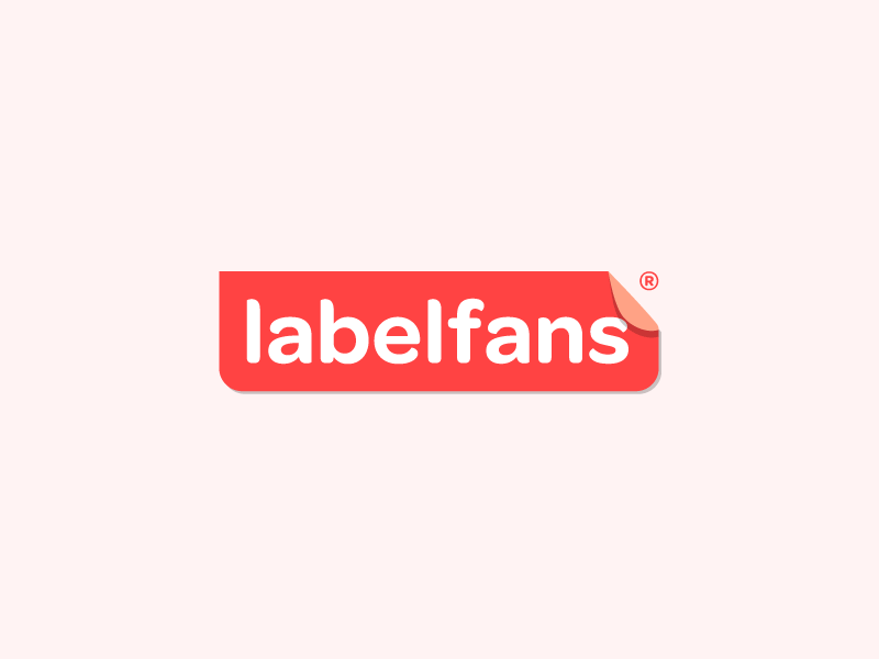 Labelfans emblem l sticker red logotype logo label fun fans bright branding