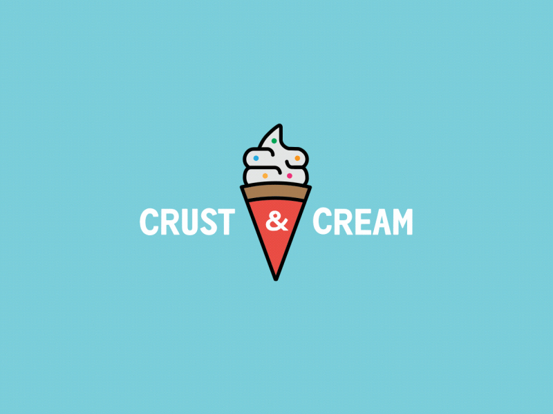 CRUST&CREAM - LOGO ANIMATION adobe after effects animation branding cramdyn cream crust icecream line logo