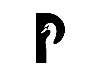 P / Swan Negatice Space animal animallogo branding letter logo logotype mark negativespace swan symbol