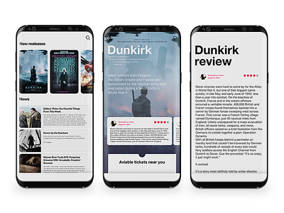 Movie / Cinema booking App android app cinema dev interface ios minimal mobile movie prototyping ui ux