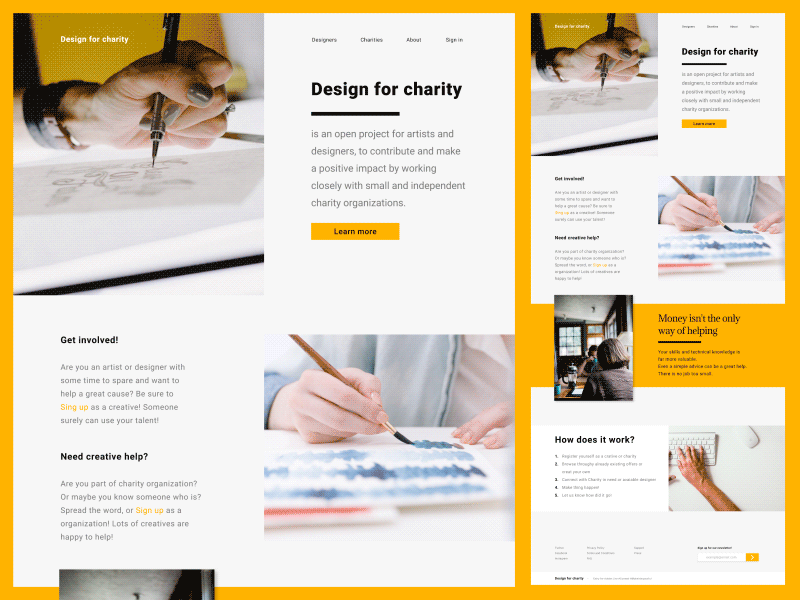 Design for charity #MakeItImpactful with Adobe XD adobexd android animation design ios landing page ui ux web website
