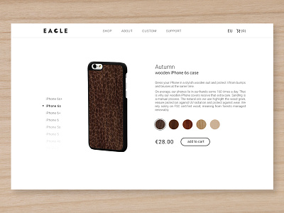 Wooden case product card apple card clean ecommerce iphone minimal product product card ui ux website wood