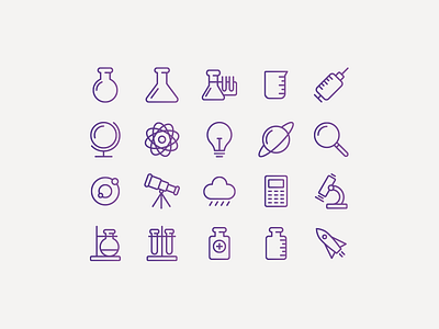 Science icons ai gradient graphic icons illustrator minimal science icons set ui ux vector