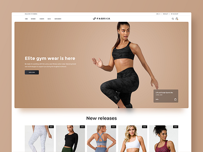 Fitness eshop concept activewear branding clean design ecommerce eshop fitness gym gymwear landing minimal simple web website