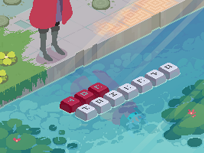 KAT Drifter fanart hyper light drifter illustration mechanical keyboard pixel art