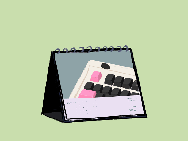 keeb calendar animation illustration mechanical keyboard