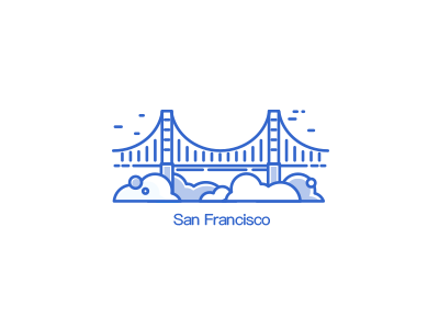 San Francisco city design icon illustartion usa