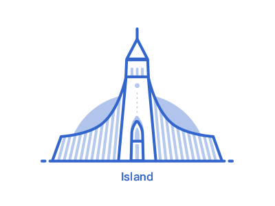 Island design icon illustartion trip Ísland