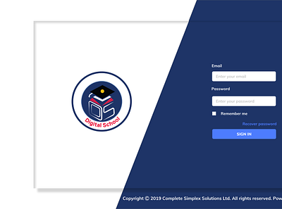 Digital School Ui design for Login Page branding graphic design ui ux design web app