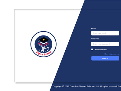 Digital School Ui design for Login Page