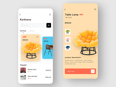 furniture app app ui 卡片 图标 家具 状态 购物