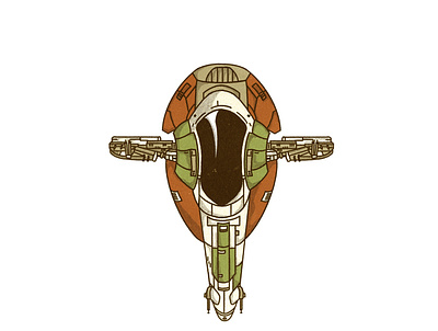 Boba Fett’s Firespray Starship design graphic design illustration