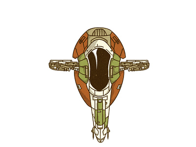 Boba Fett’s Firespray Starship design graphic design illustration